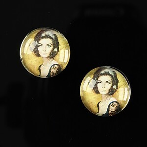 Cabochon sticla 16mm "Vintage ladies" cod 018