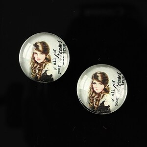 Cabochon sticla 16mm "Vintage ladies" cod 019