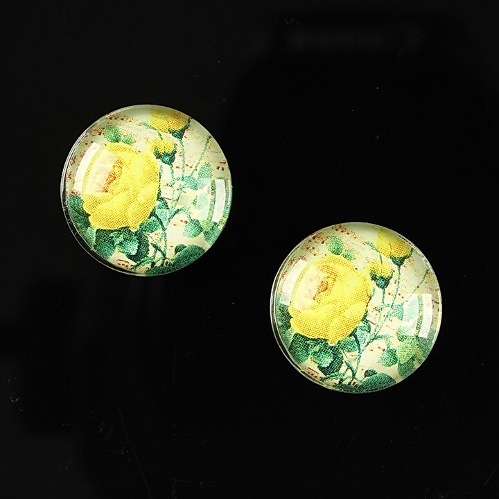 Cabochon sticla 16mm "Vintage garden" cod 021