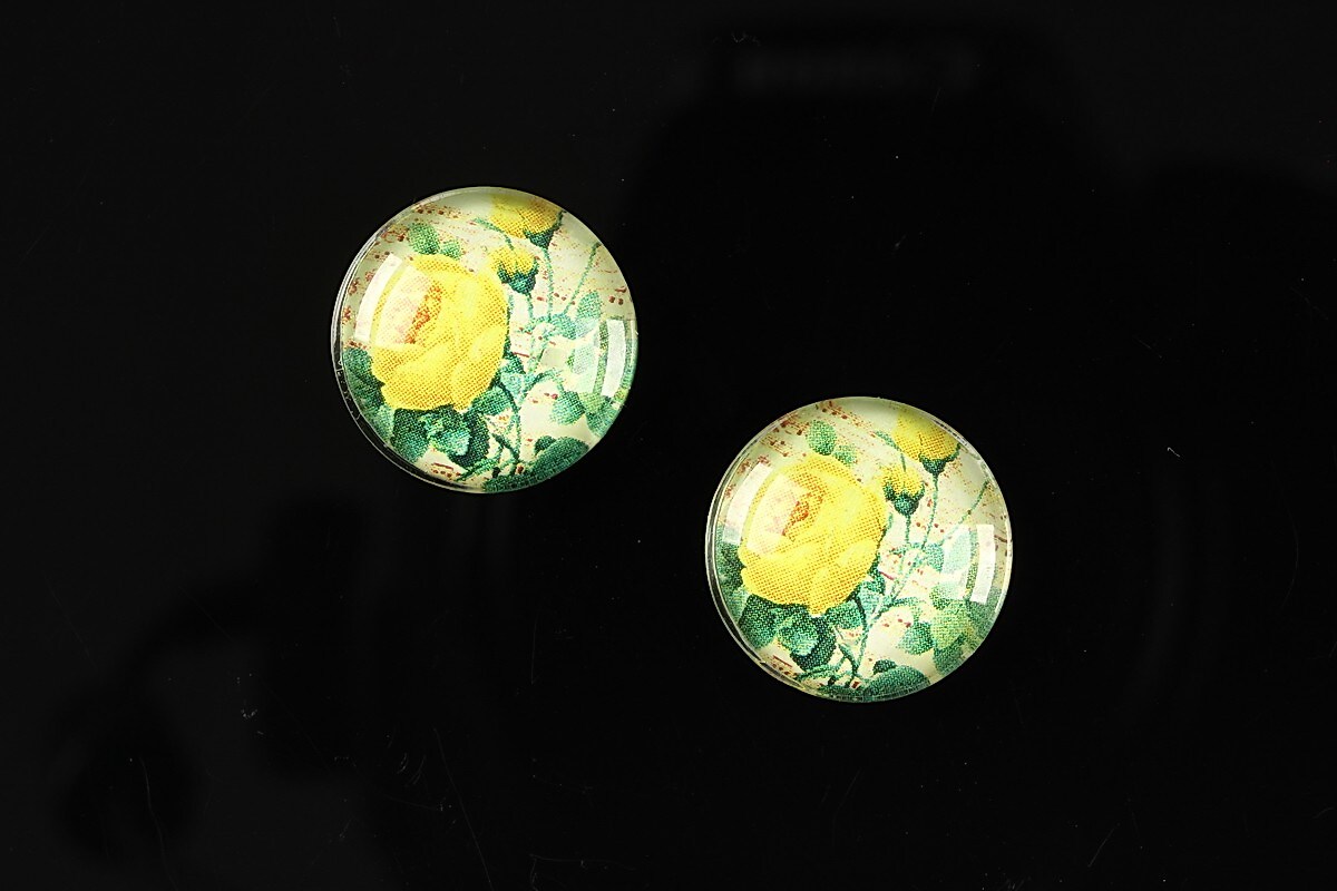 Cabochon sticla 16mm "Vintage garden" cod 021