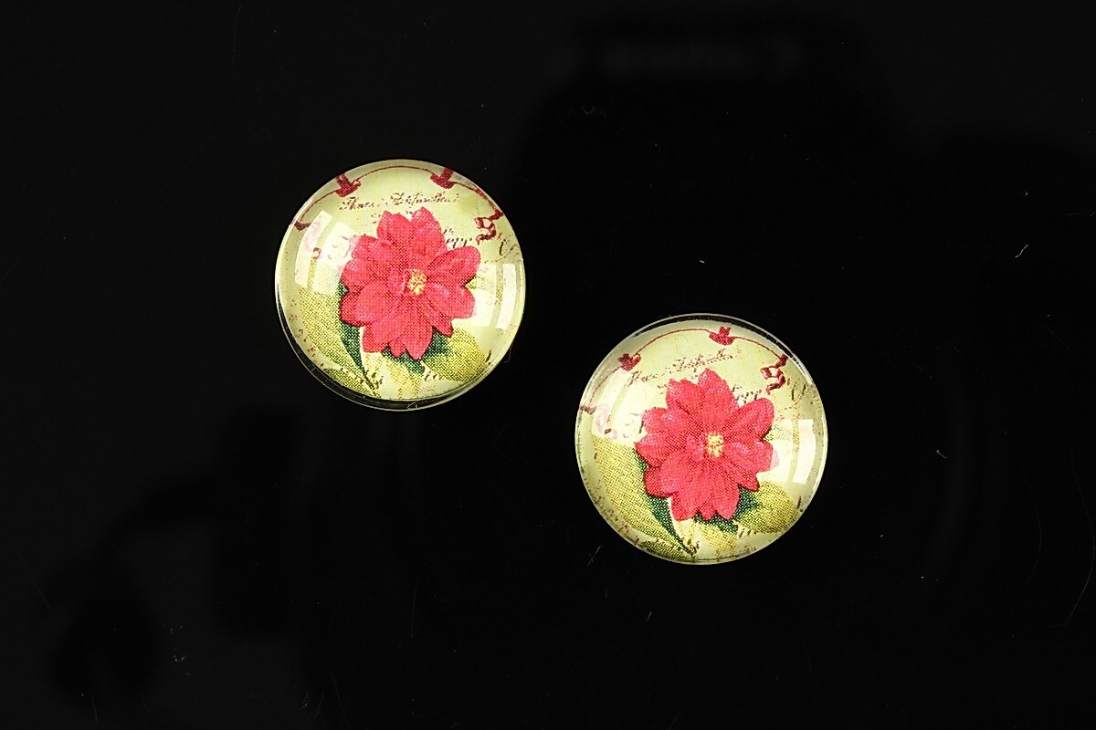 Cabochon sticla 16mm "Vintage garden" cod 022