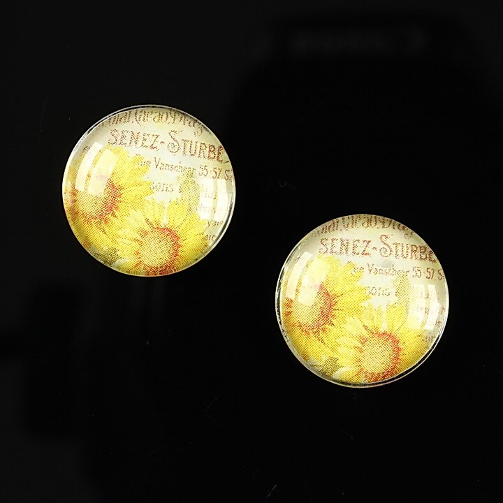 Cabochon sticla 16mm "Vintage garden" cod 023