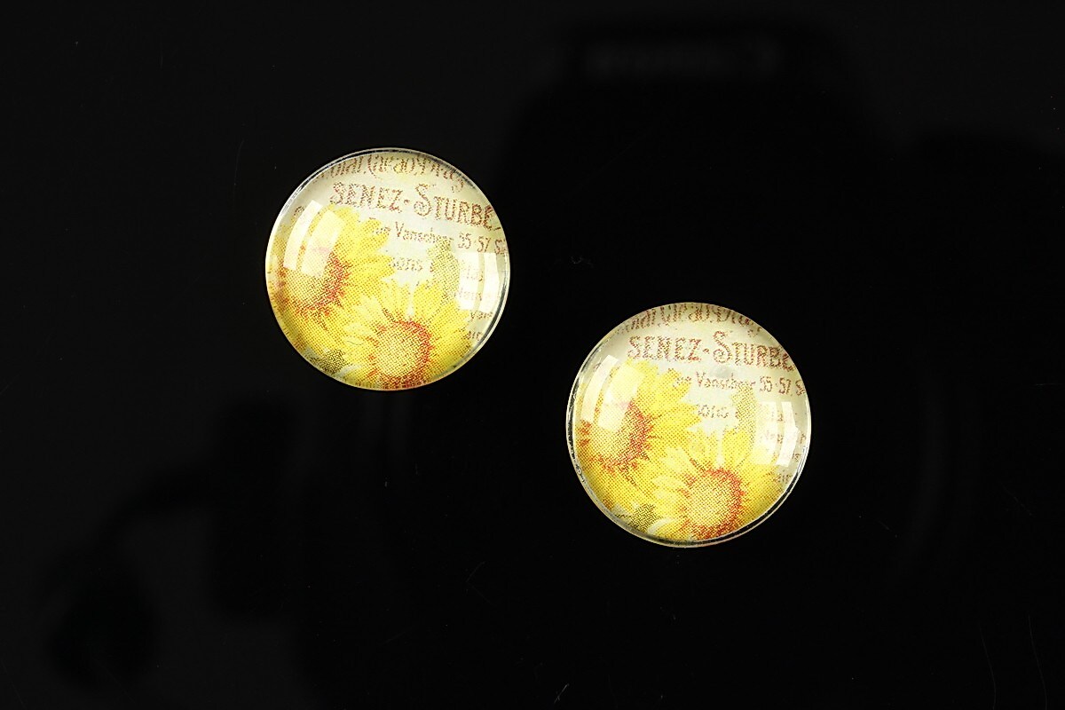 Cabochon sticla 16mm "Vintage garden" cod 023