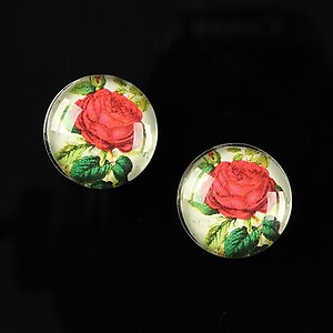 Cabochon sticla 16mm "Vintage garden" cod 024