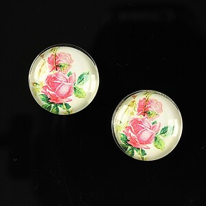 Cabochon sticla 16mm "Vintage garden" cod 025
