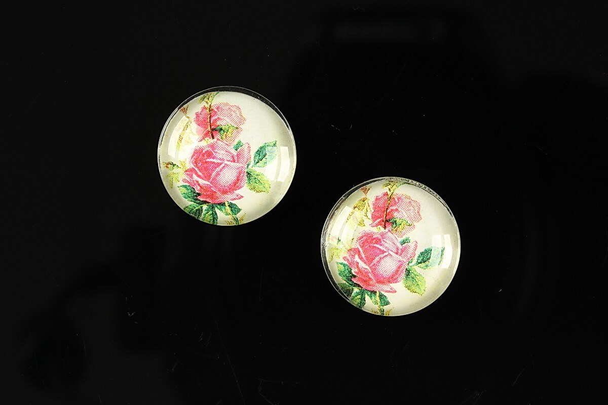 Cabochon sticla 16mm "Vintage garden" cod 025