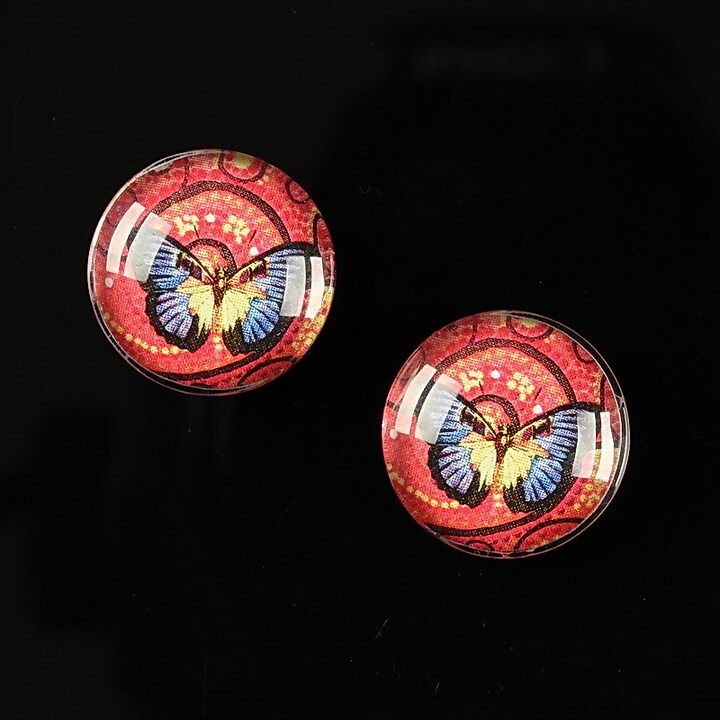 Cabochon sticla 16mm "Magic Butterfly" cod 032