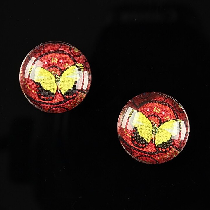 Cabochon sticla 16mm "Magic Butterfly" cod 037