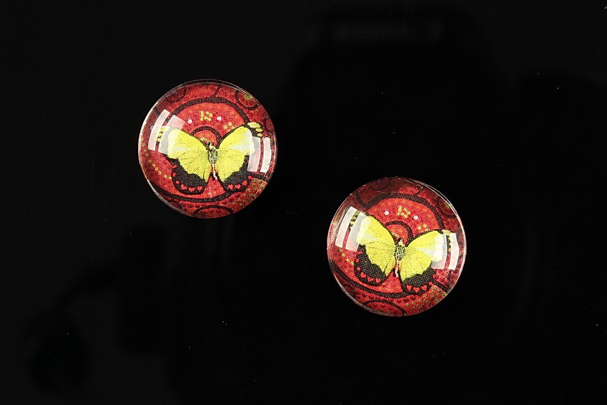 Cabochon sticla 16mm "Magic Butterfly" cod 037