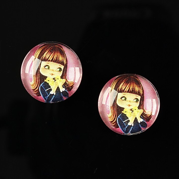 Cabochon sticla 16mm "Baby dolls" cod 038