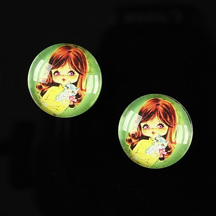 Cabochon sticla 16mm "Baby dolls" cod 039