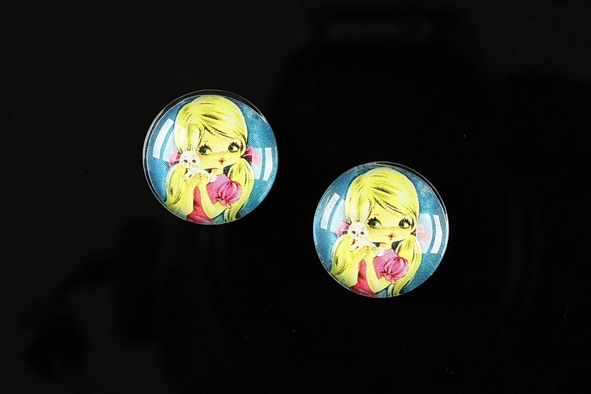 Cabochon sticla 16mm "Baby dolls" cod 041