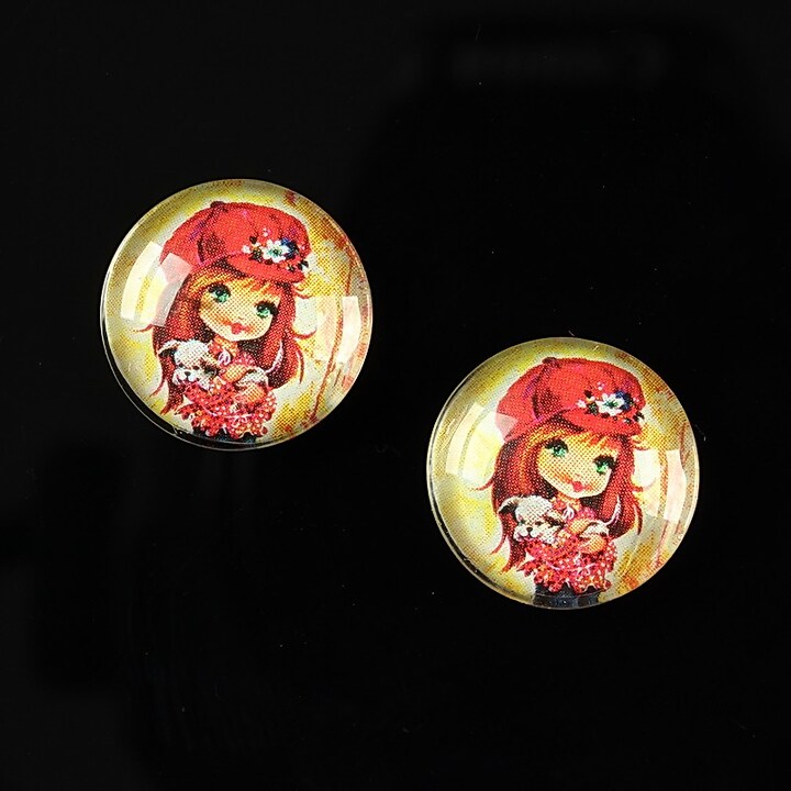 Cabochon sticla 16mm "Baby dolls" cod 046