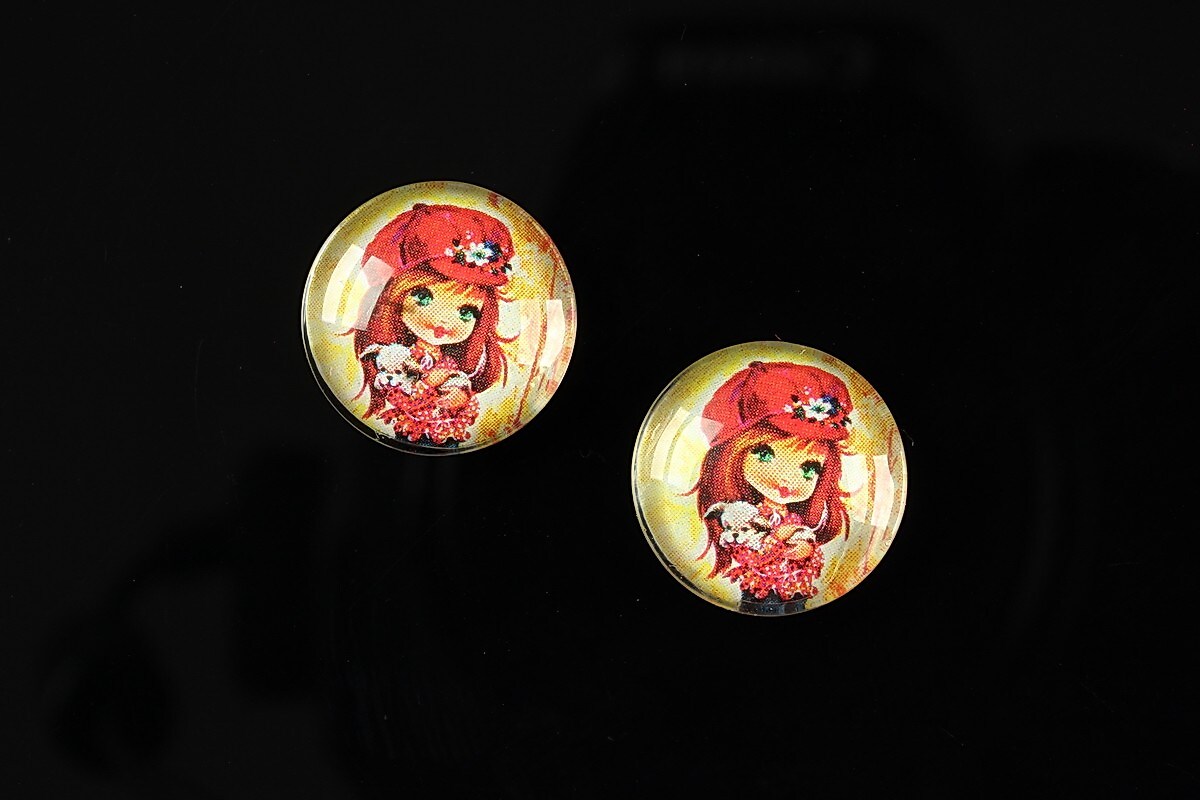 Cabochon sticla 16mm "Baby dolls" cod 046