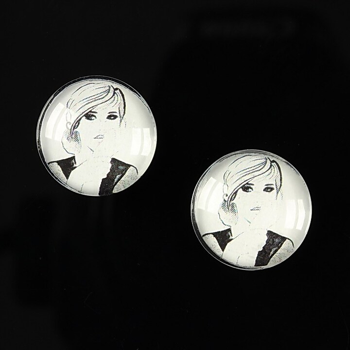 Cabochon sticla 16mm "illustration" cod 049
