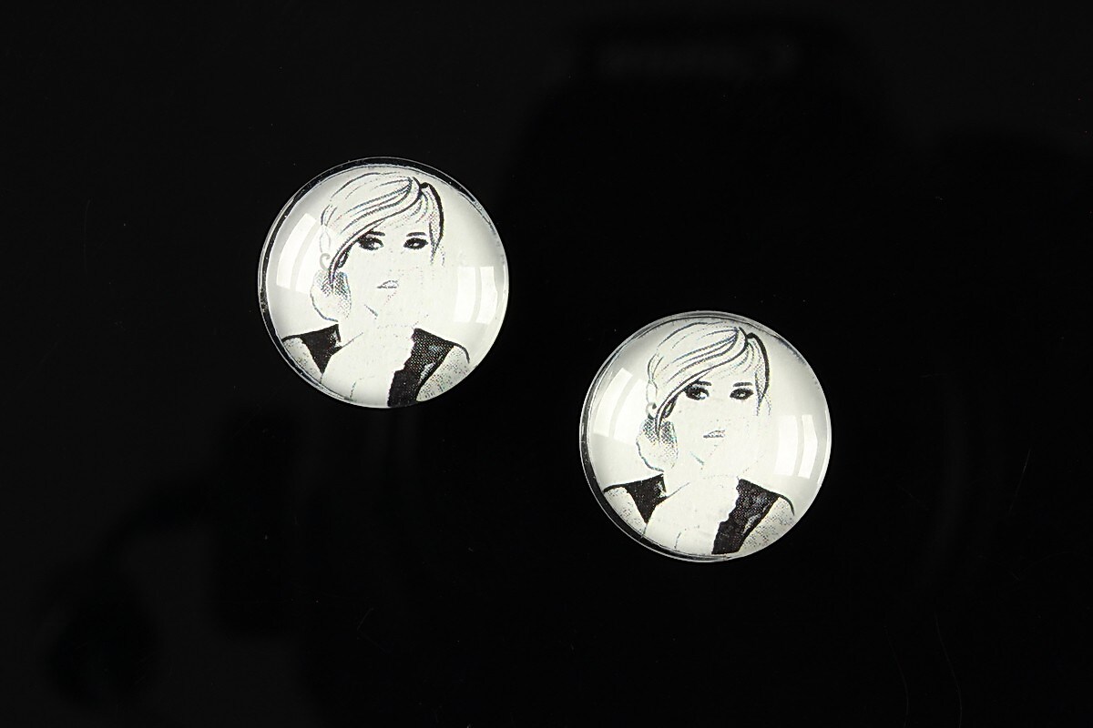 Cabochon sticla 16mm "illustration" cod 049