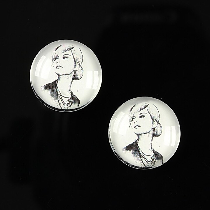 Cabochon sticla 16mm "illustration" cod 050