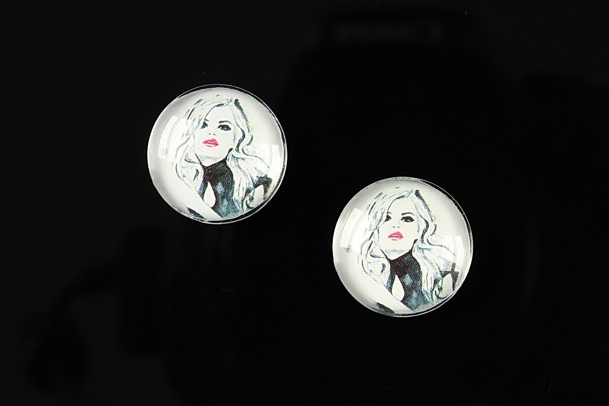 Cabochon sticla 16mm "illustration" cod 051