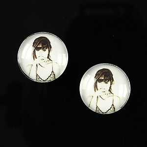 Cabochon sticla 16mm "illustration" cod 052