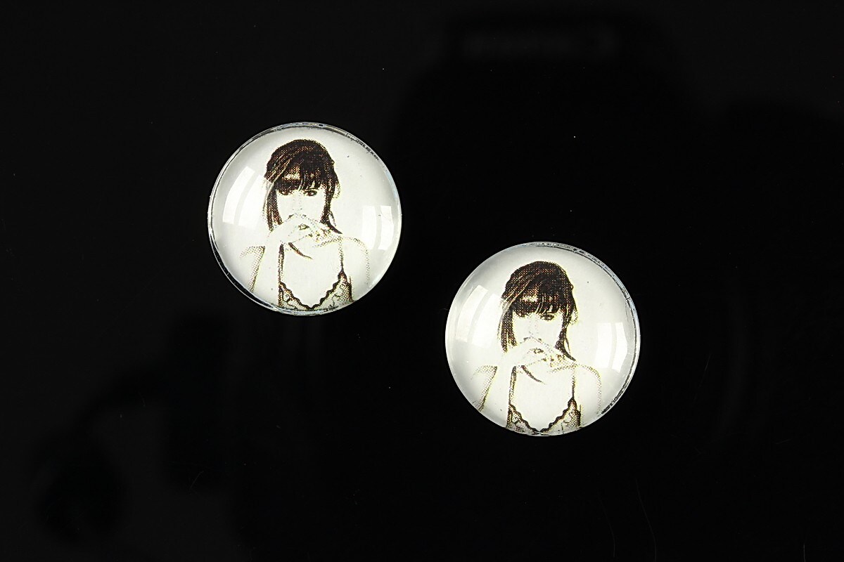 Cabochon sticla 16mm "illustration" cod 052