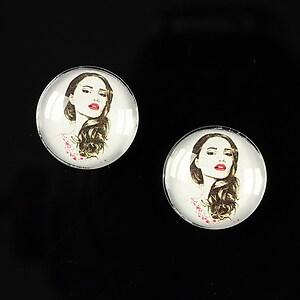 Cabochon sticla 16mm "illustration" cod 053