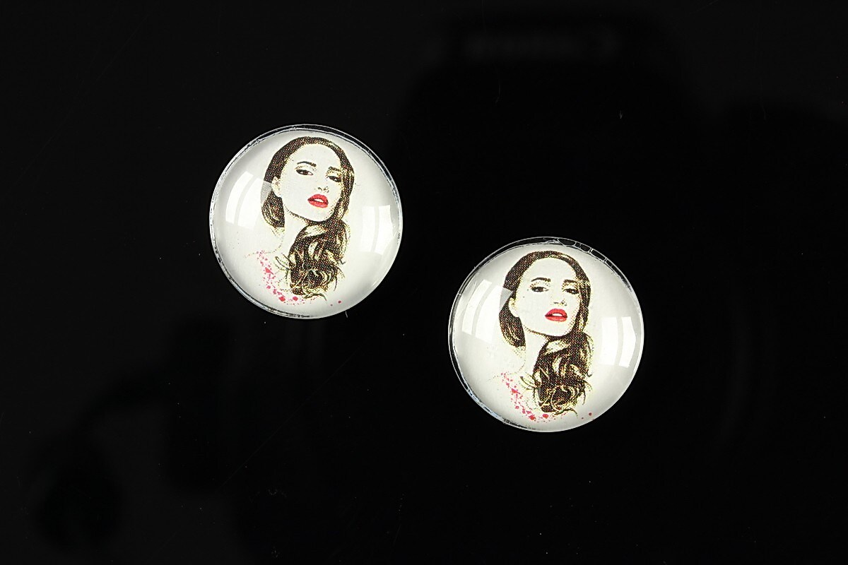 Cabochon sticla 16mm "illustration" cod 053