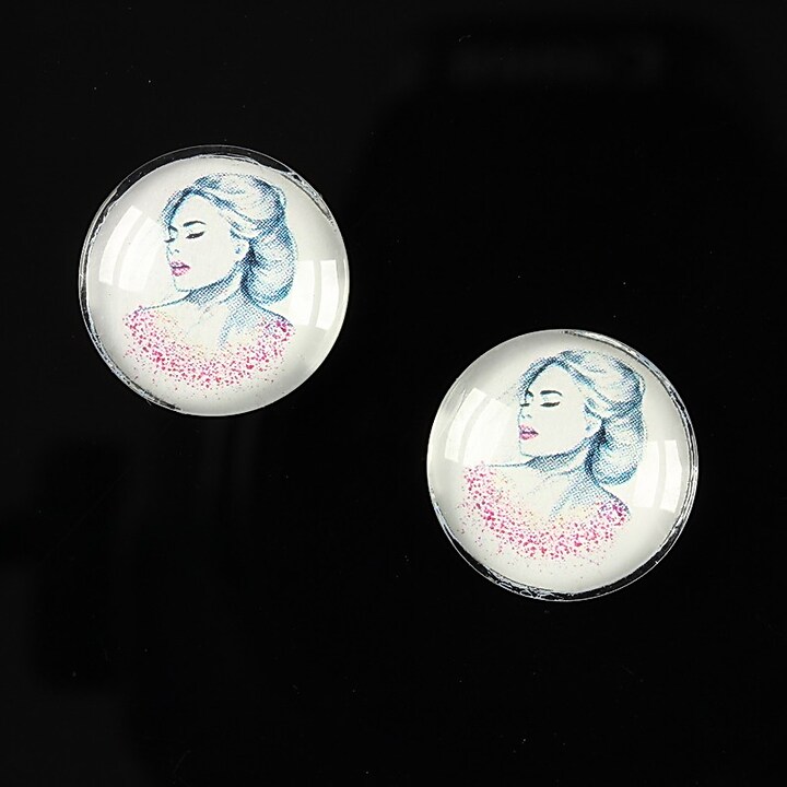 Cabochon sticla 16mm "illustration" cod 055