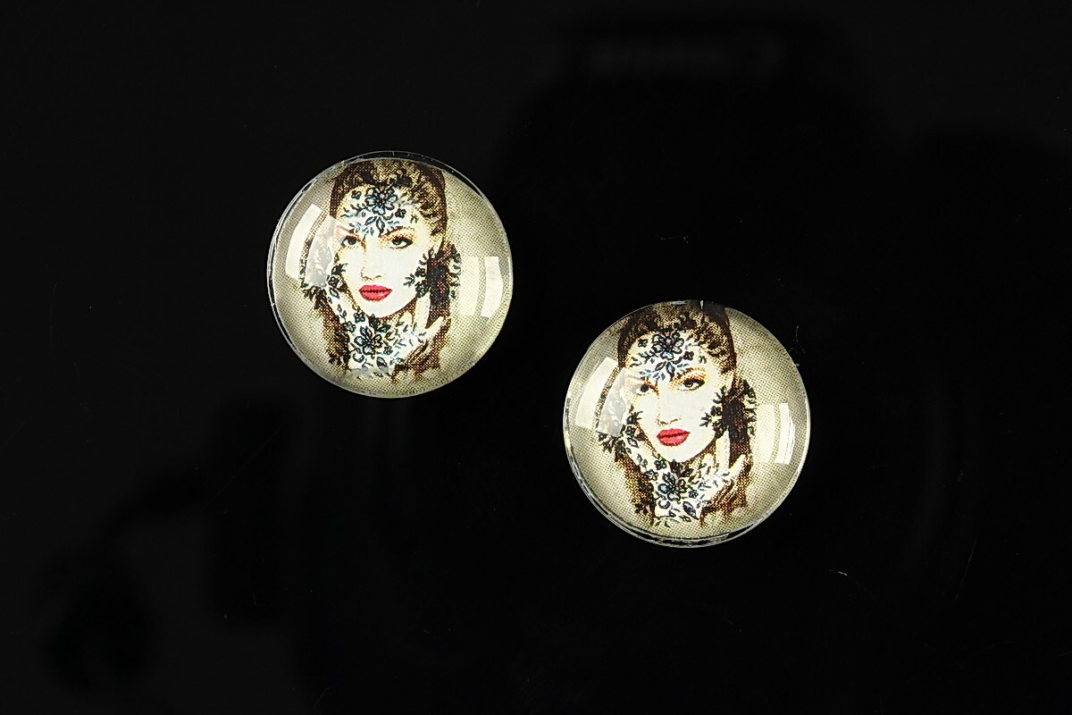 Cabochon sticla 16mm "illustration" cod 056