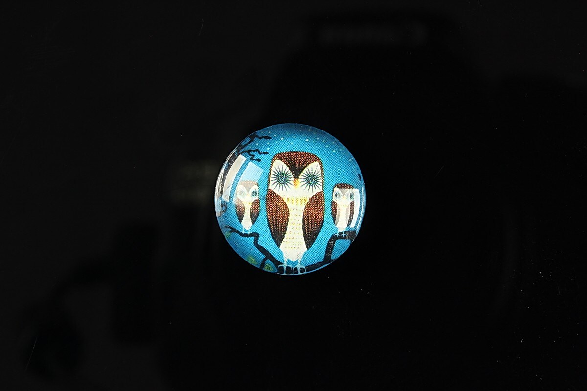 Cabochon sticla 18mm "Cutie owl" cod 078