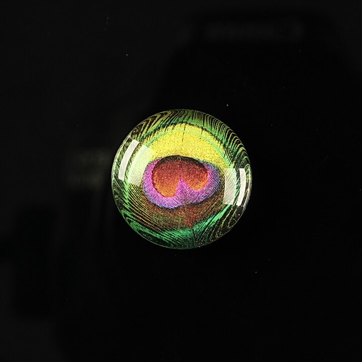 Cabochon sticla 18mm "Peacock story" cod 080