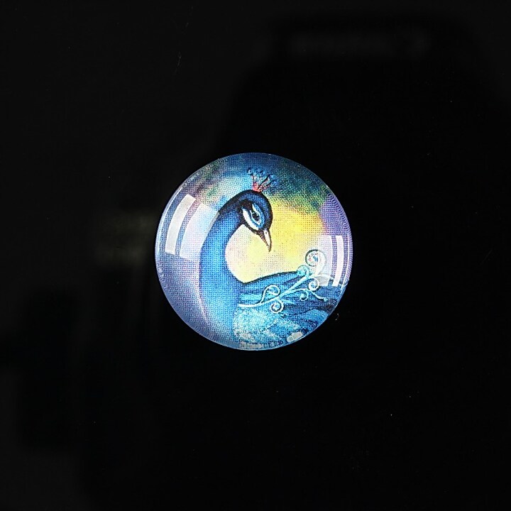 Cabochon sticla 18mm "Peacock story" cod 079