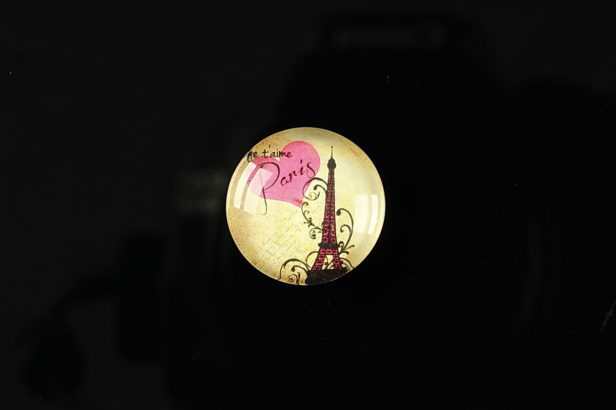 Cabochon sticla 18mm "Loving Paris" cod 092