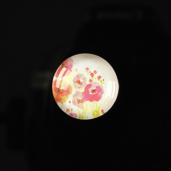 Cabochon sticla 18mm "Flower paradise" cod 098