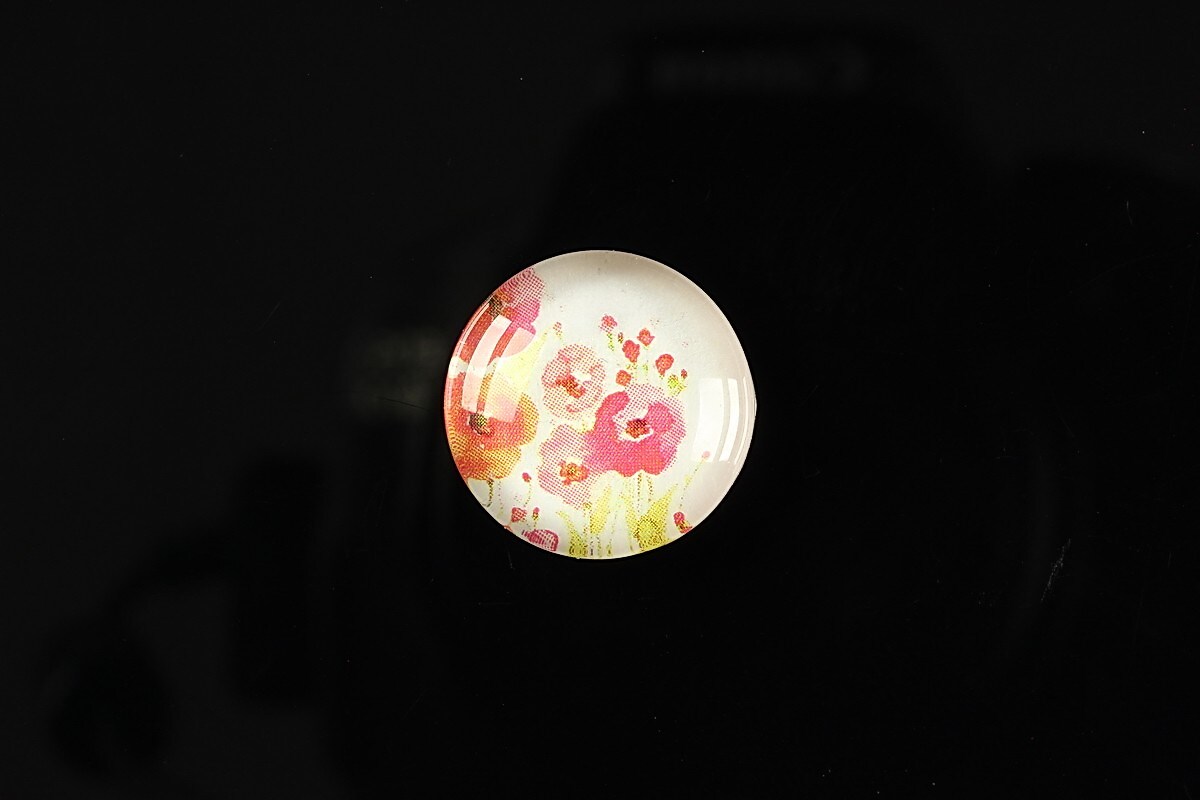 Cabochon sticla 18mm "Flower paradise" cod 098