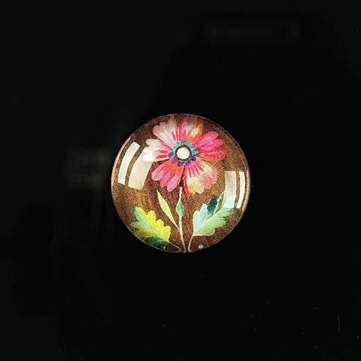 Cabochon sticla 18mm "Flower paradise" cod 099