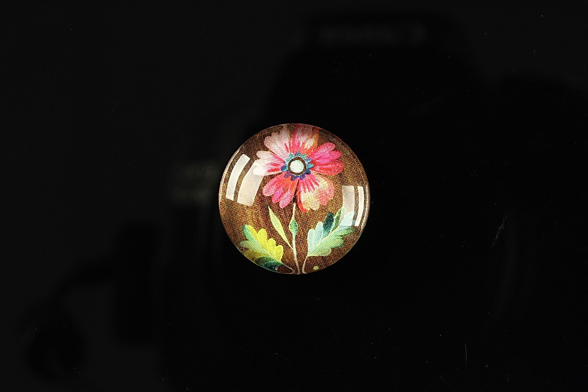 Cabochon sticla 18mm "Flower paradise" cod 099