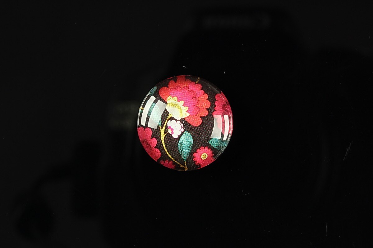 Cabochon sticla 18mm "Flower paradise" cod 100