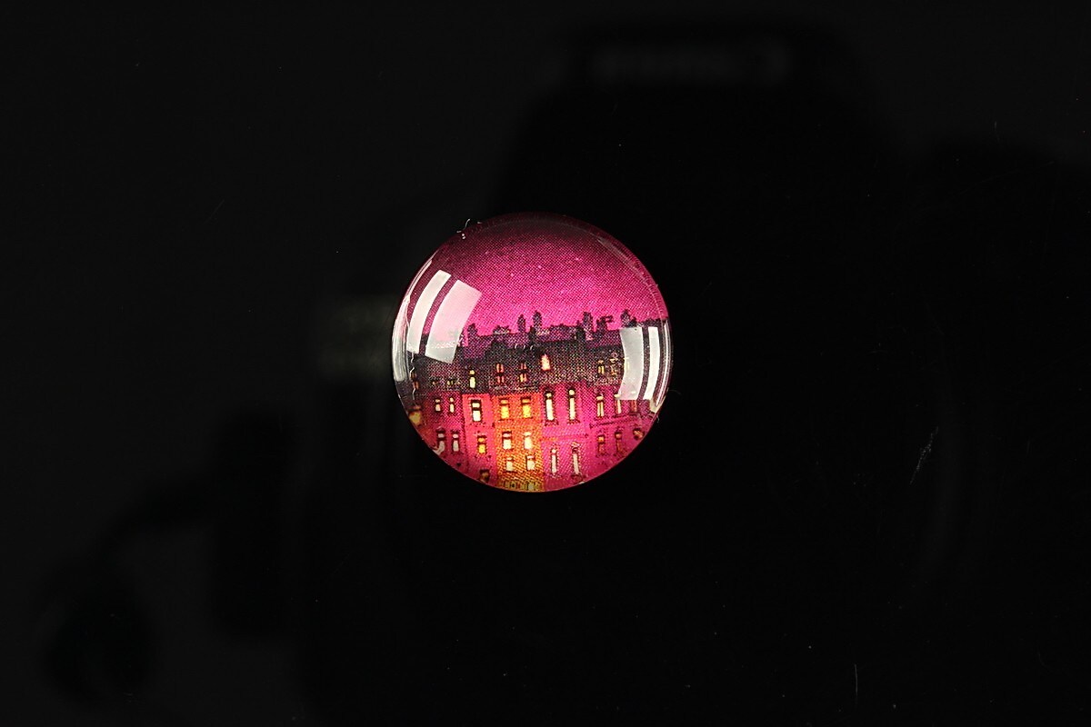 Cabochon sticla 18mm "City lights" cod 101