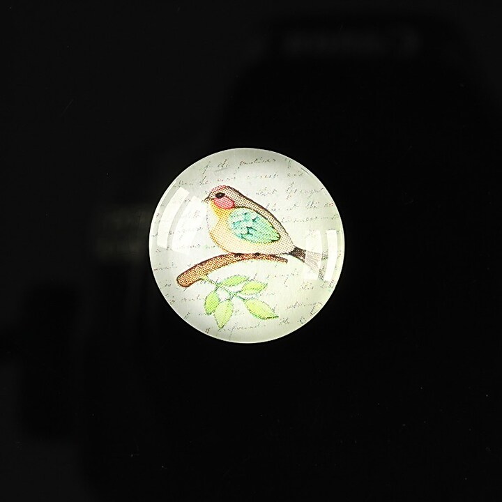 Cabochon sticla 18mm "Colorful birds" cod 108