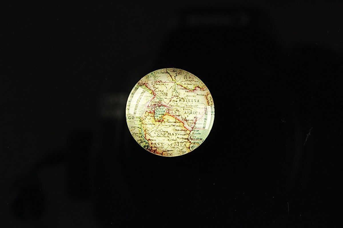 Cabochon sticla 18mm "Vintage world map" cod 110