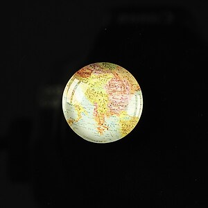 Cabochon sticla 18mm "Vintage world map" cod 111