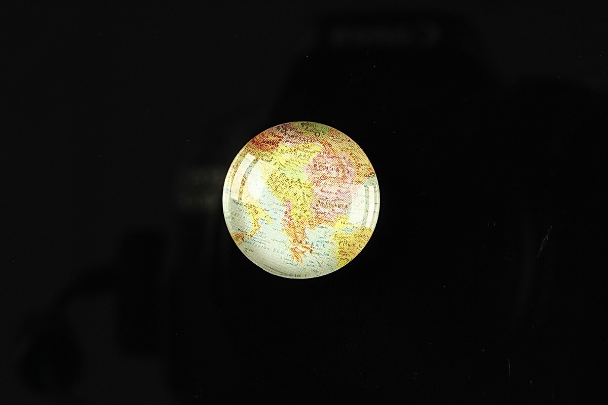 Cabochon sticla 18mm "Vintage world map" cod 111