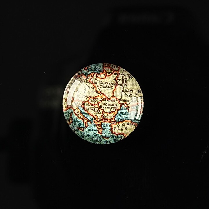 Cabochon sticla 18mm "Vintage world map" cod 112