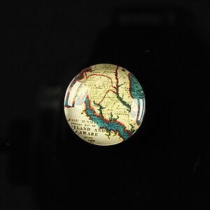 Cabochon sticla 18mm "Vintage world map" cod 113