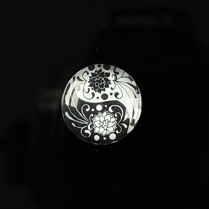 Cabochon sticla 18mm "Yin Yang" cod 127