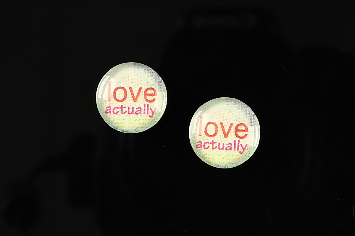 Cabochon sticla 14mm "Love actually" cod 150