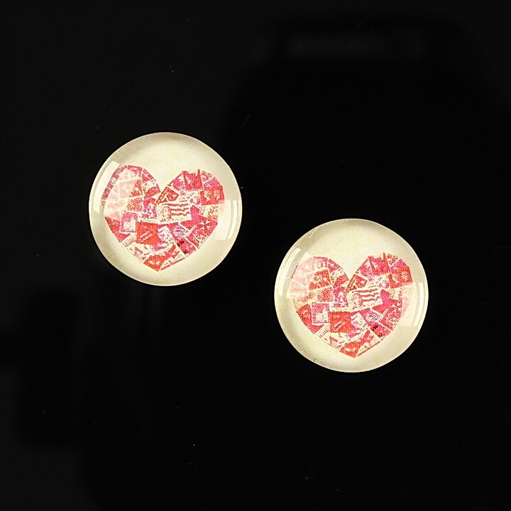 Cabochon sticla 14mm "Love actually" cod 151