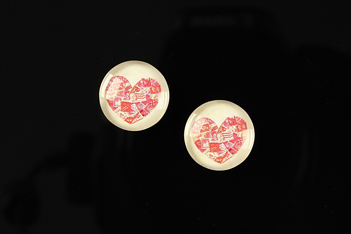 Cabochon sticla 14mm "Love actually" cod 151