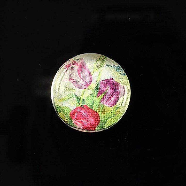 Cabochon sticla 20mm "Amazing tulips" cod 156