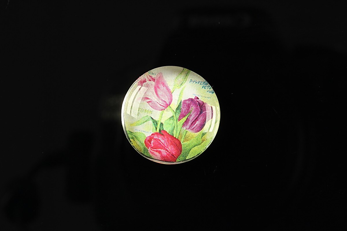 Cabochon sticla 20mm "Amazing tulips" cod 156